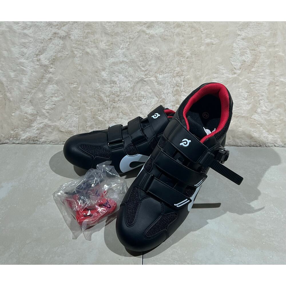 NWT Peloton Cycling Shoes Mens Size 48 Black Indoor Bike Shoes w/ Cleats